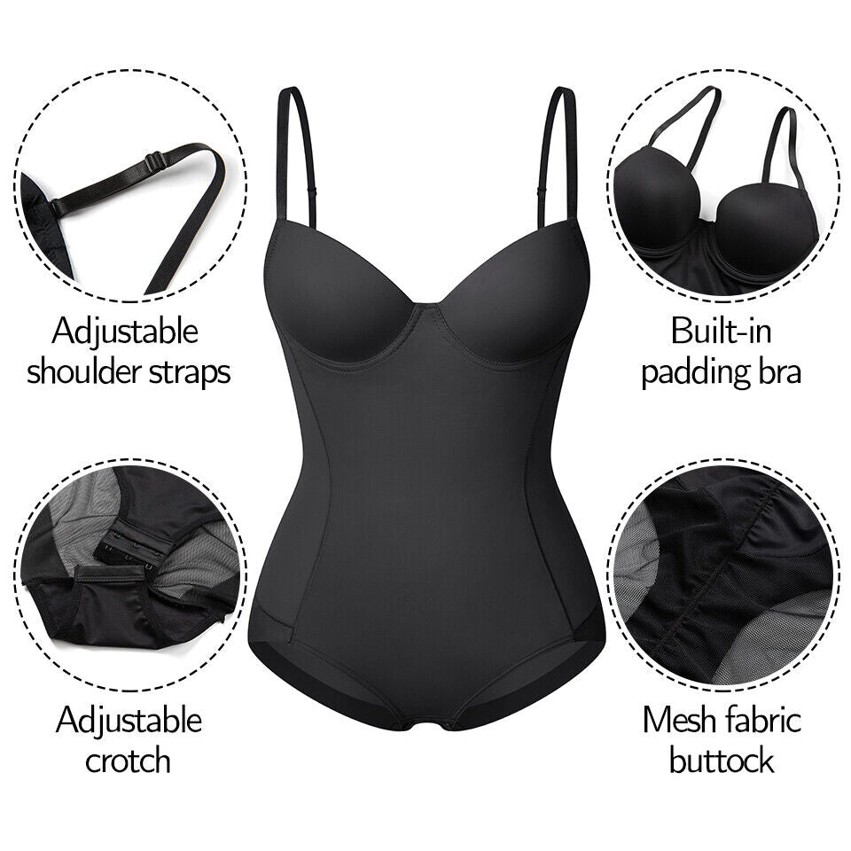 🔥 Hot Sale 50% OFF 🔥Shapewear Bodysuit with Bra|Ruched Slimming Adjustable Waist✨