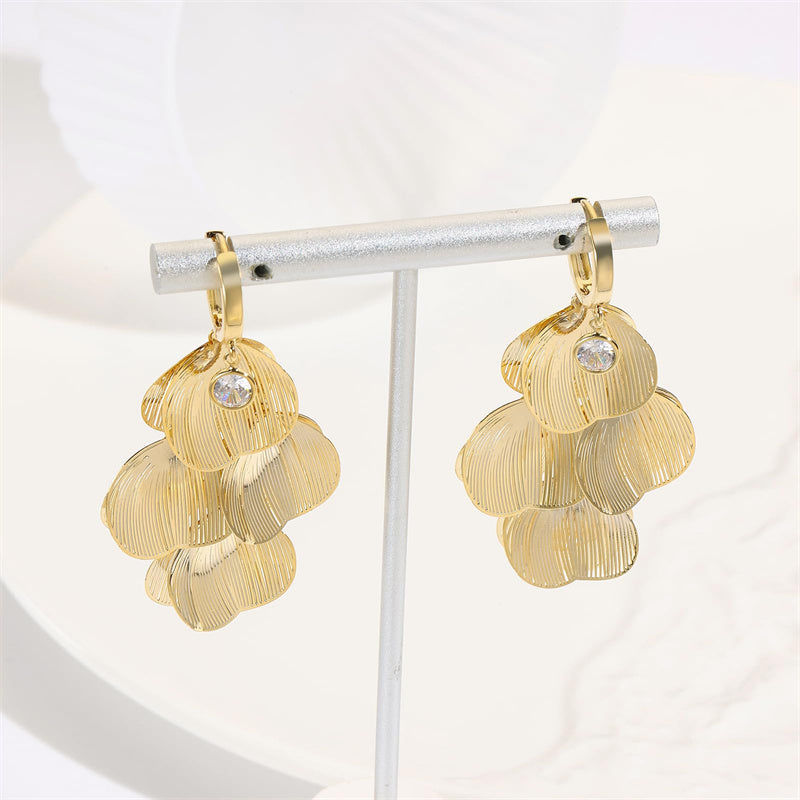 🍀Women’s Layered Leaf Hoop Dangle Earrings✨