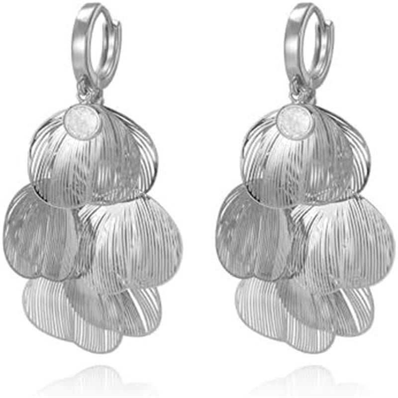 🍀Women’s Layered Leaf Hoop Dangle Earrings✨