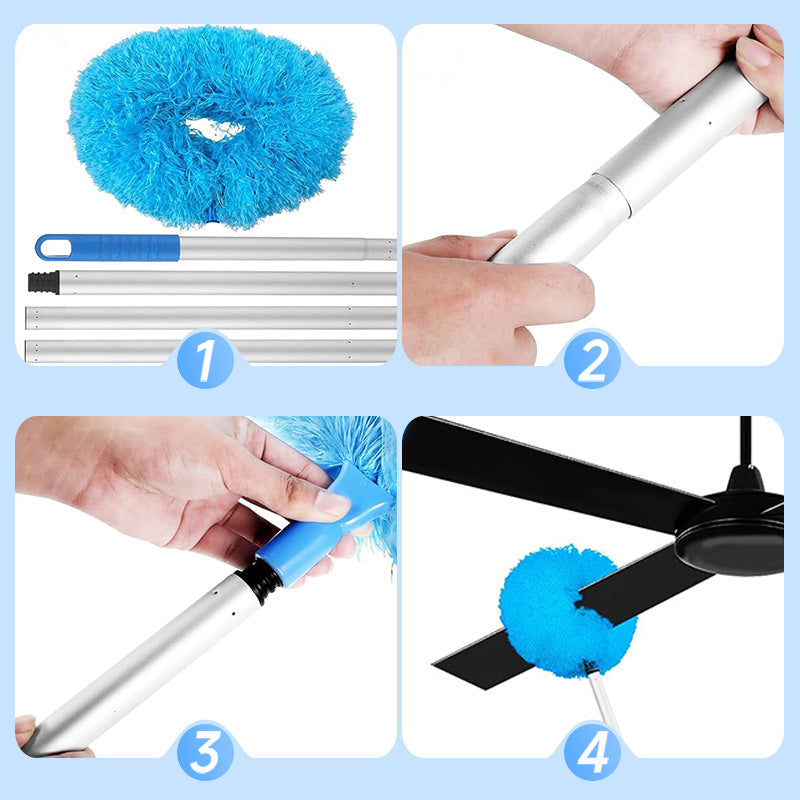 Reach High Fans Instantly! No-Ladder Double-Sided Duster