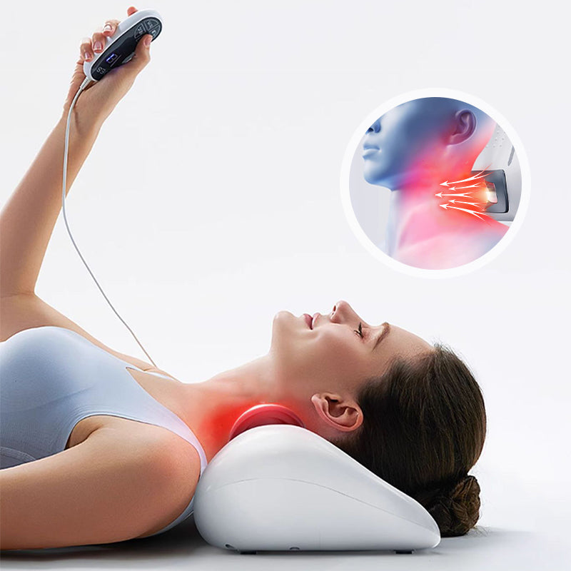 💥🥰Red Light Therapy Neck Traction Pillow