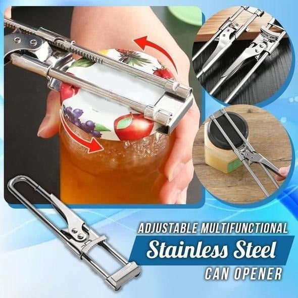Open Jars Effortlessly Instantly! Adjustable Stainless Steel Jar & Bottle Opener