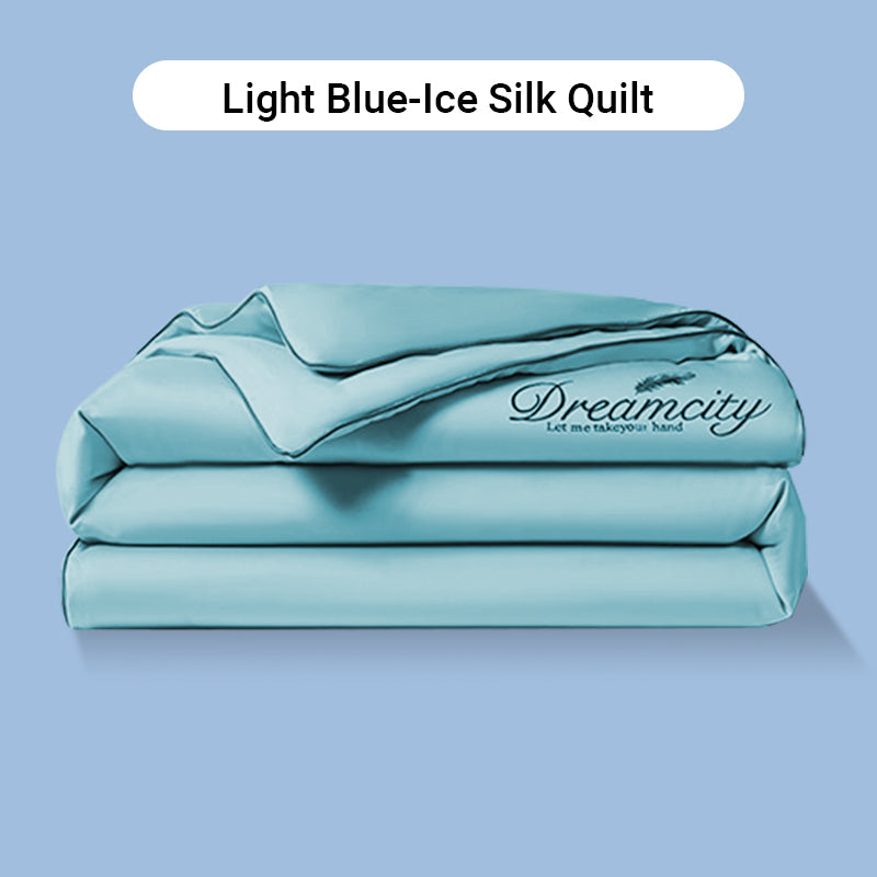 ⏰Last Day Sale 50% OFF🥰 ✨Summer Simple Ice Silk Quilt❄️ Ultra Cool Anti-Sweat Thin Quilt, Machine Washable Bedding