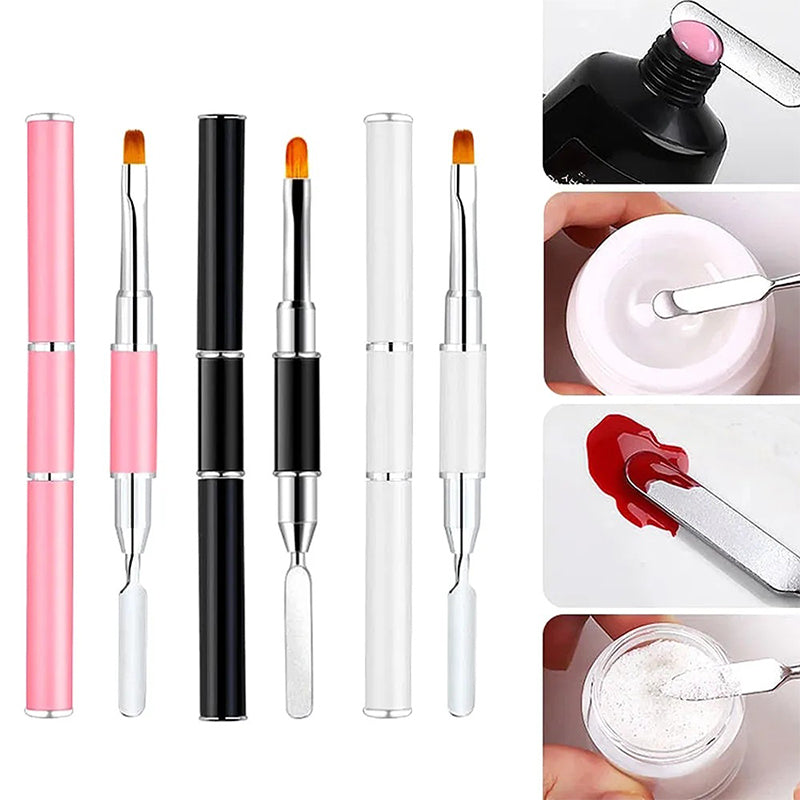 Dual-Ended Nail Art Brush with Spatula