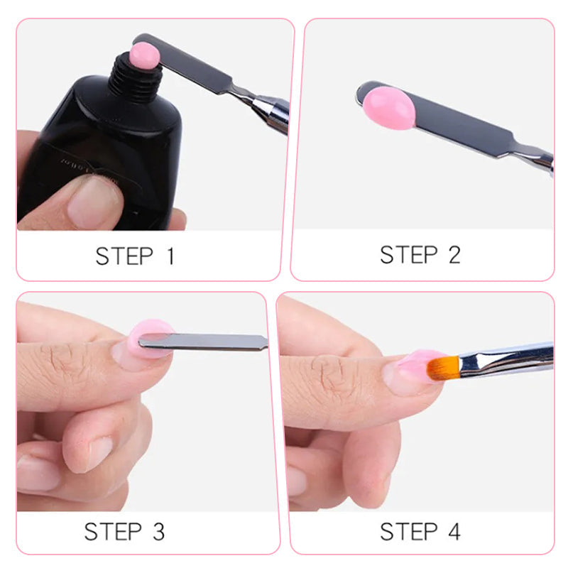 Dual-Ended Nail Art Brush with Spatula