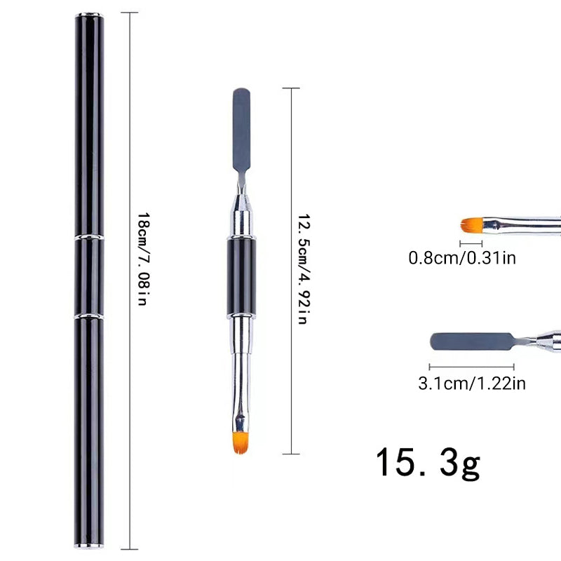 Dual-Ended Nail Art Brush with Spatula