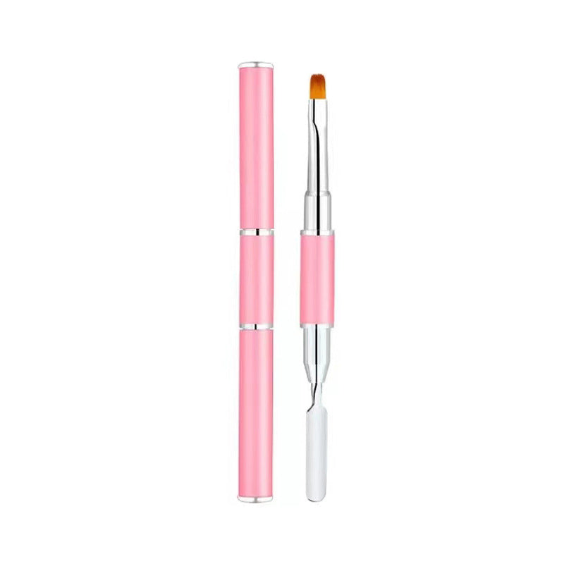 Dual-Ended Nail Art Brush with Spatula