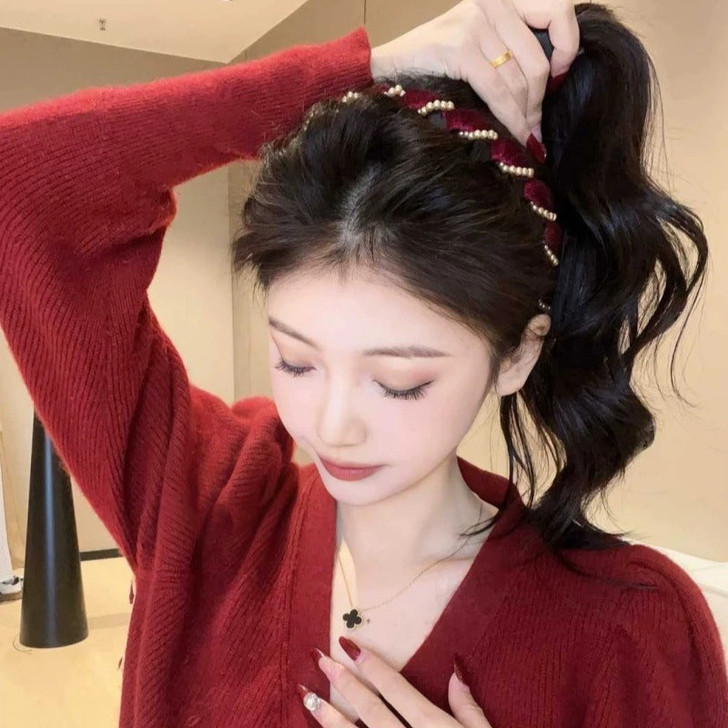 🔥Vintage High Cranium Artificial Pearl Hairband