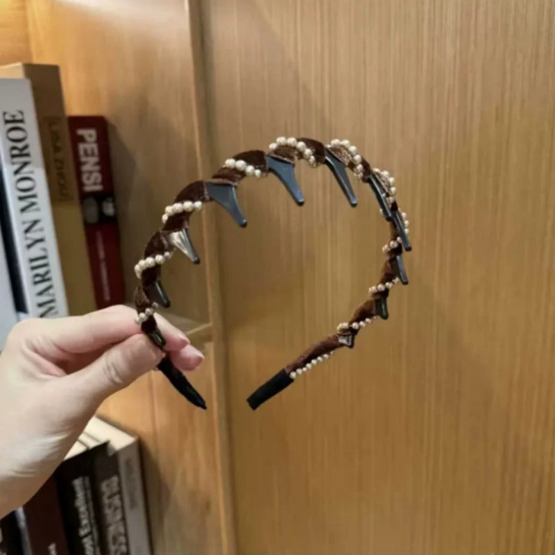 🔥Vintage High Cranium Artificial Pearl Hairband