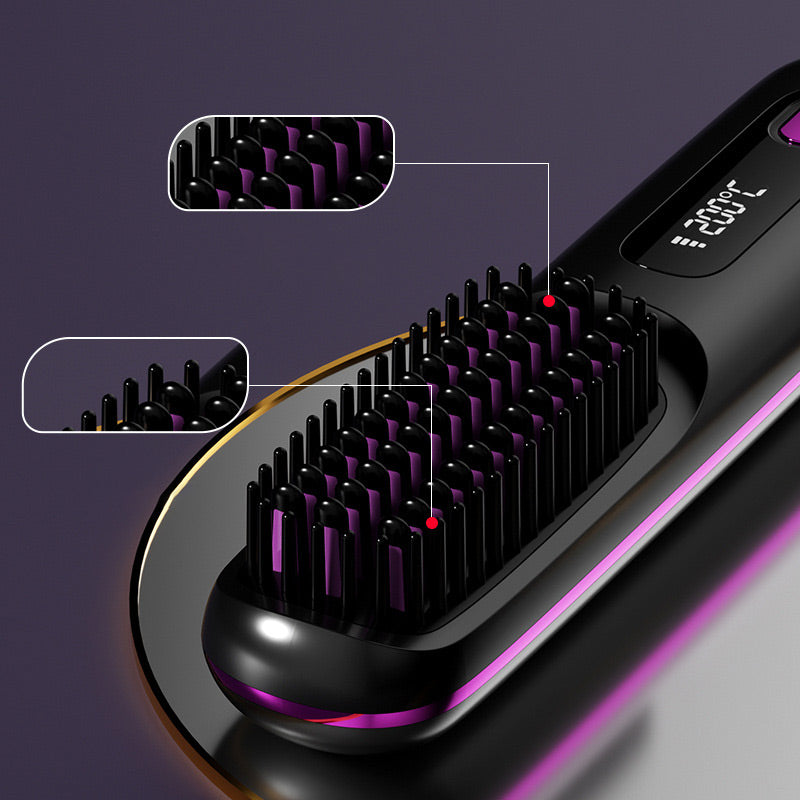 🔥Summer Hot Sale🎁Wireless Ceramic Heating Hair Straightening Comb