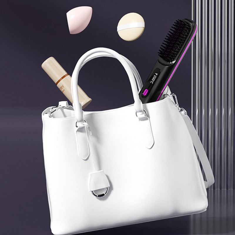 🔥Summer Hot Sale🎁Wireless Ceramic Heating Hair Straightening Comb