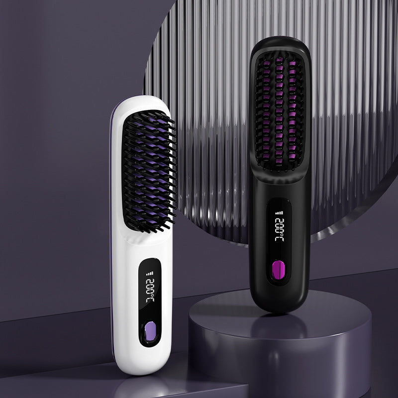 🔥Summer Hot Sale🎁Wireless Ceramic Heating Hair Straightening Comb