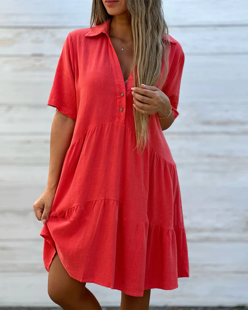 Cotton-Linen A-Line Dress – Breathable, Everyday Chic