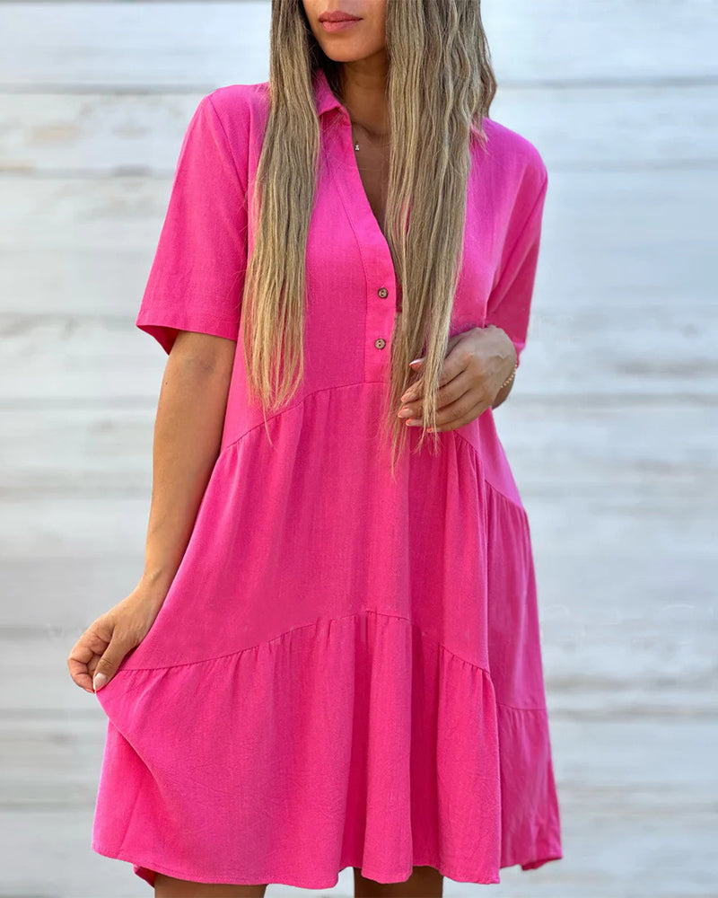 Cotton-Linen A-Line Dress – Breathable, Everyday Chic