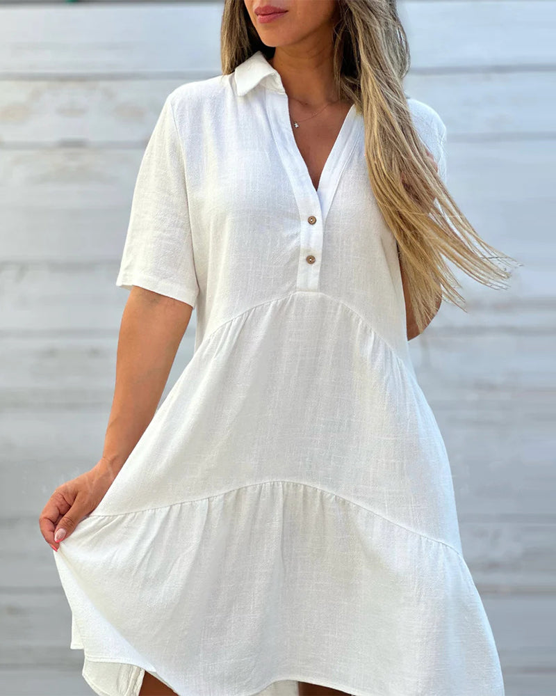 Cotton-Linen A-Line Dress – Breathable, Everyday Chic