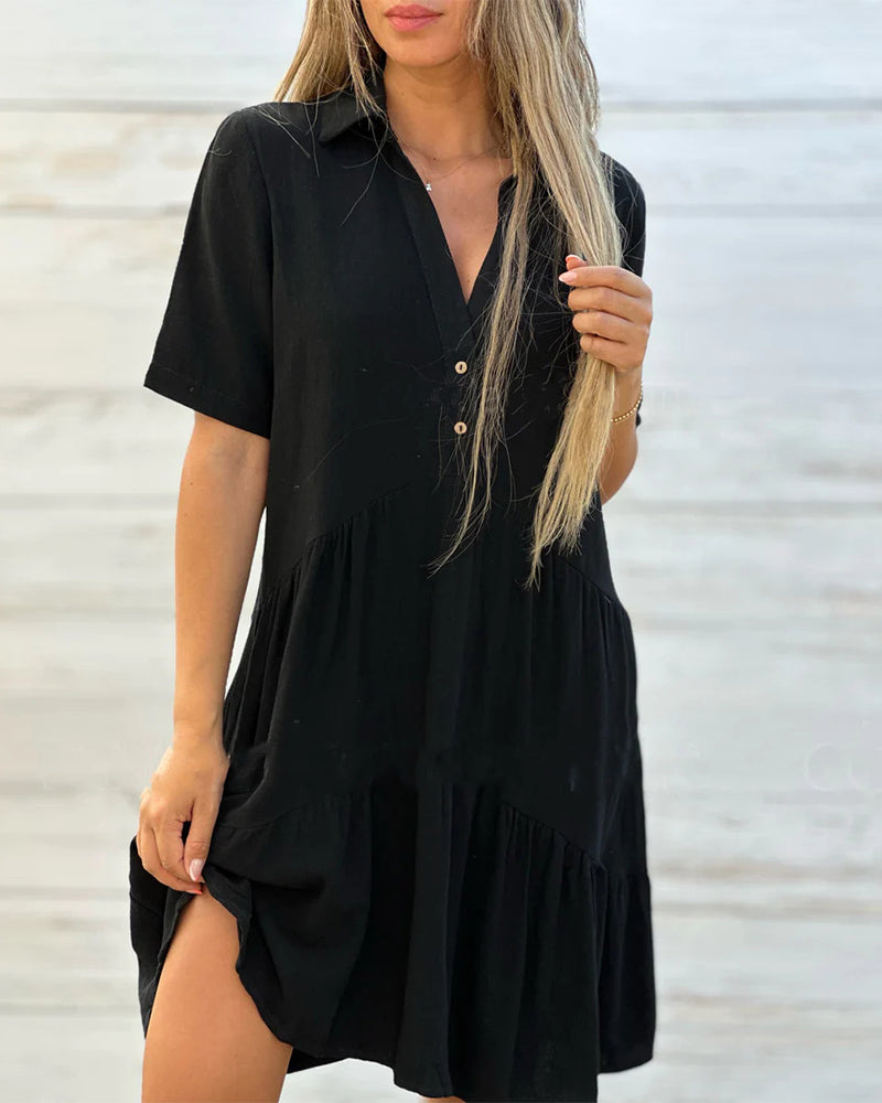 Cotton-Linen A-Line Dress – Breathable, Everyday Chic