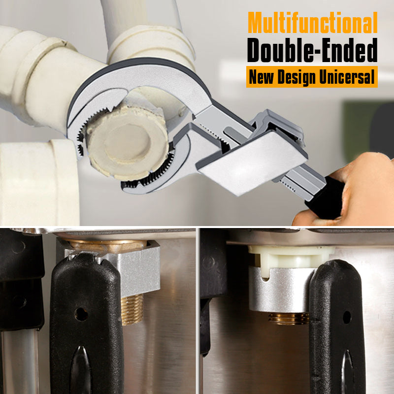 Reach Tight Spaces Instantly! Double-Ended Adjustable Plumbing Wrench