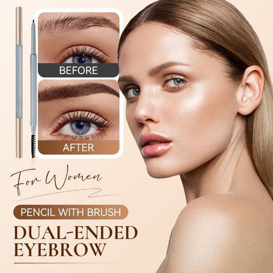 Dual-Ended Eyebrow Pencil with Brush for Women