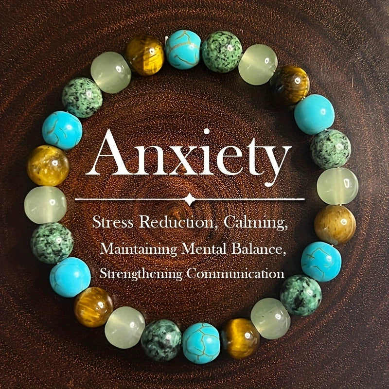 Natural Stone Bead Bracelet – Gradient Color & Energy Design