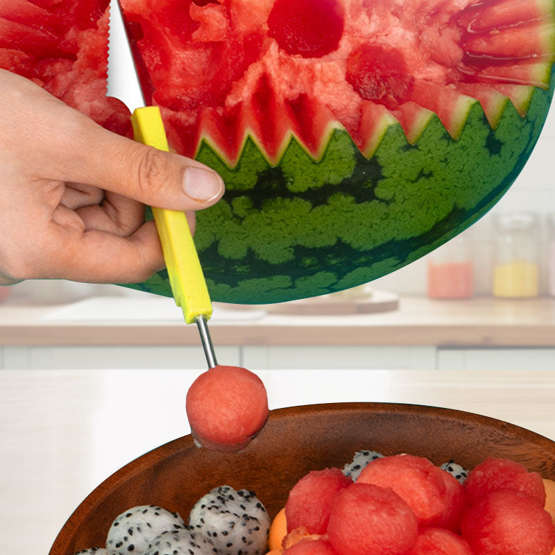Scoop Fruit Instantly! No-Rust 3-in-1 Melon Baller Kit