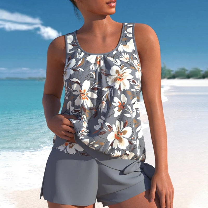 Printed Tankini Swimsuit – Adjustable Fit & Quick-Dry Fabric