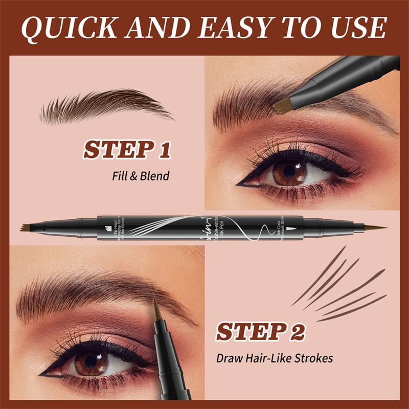 【🎉LAST DAY BUY 2 GET 1 FREE🎉】2-In-1 Waterproof Long-Lasting Eyebrow Pen
