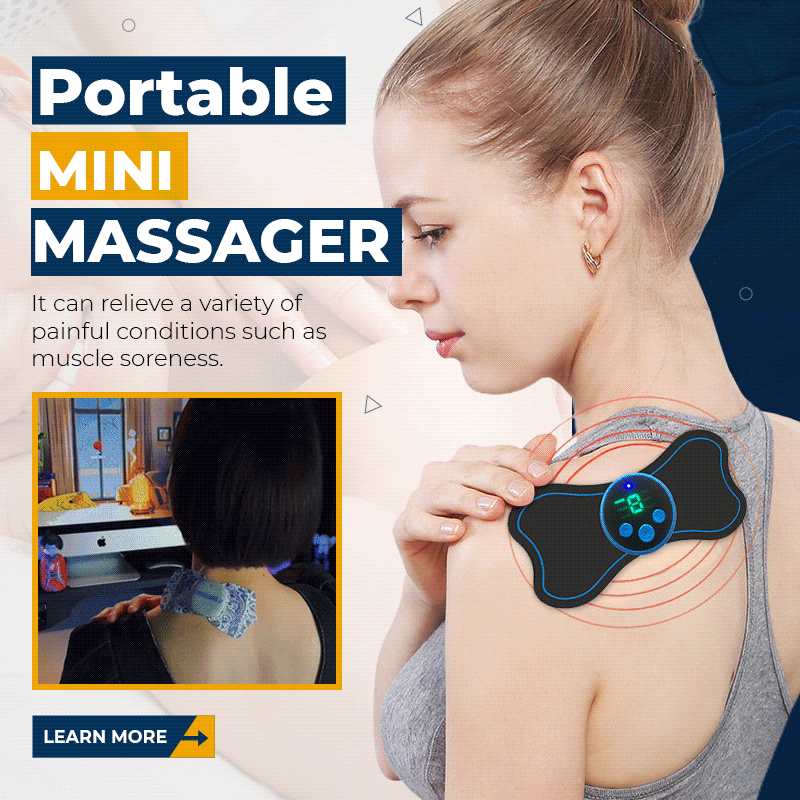 Portable Mini Massager Adjustable Intensity for Neck, Back, Waist, Hips & Legs. Relax Anywhere! 💆‍♀️✨
