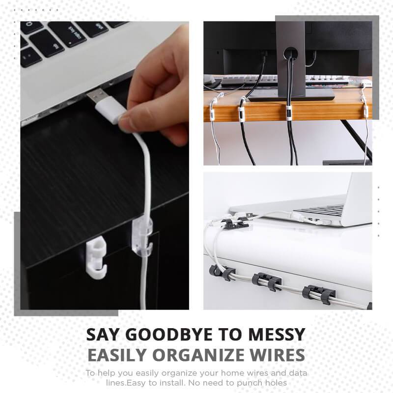 Organize Cables Instantly! Self-Adhesive Cable Management Clips