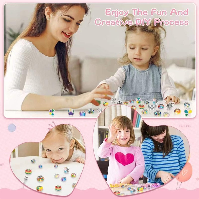 💫 60% OFF NOW! 🎁 Charm Bracelet Making Kit - Includes Beads & Tools, Creative Fun for Kids/Adults, Perfect Gift Idea 👧📦