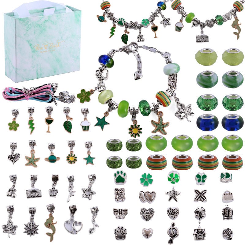💫 60% OFF NOW! 🎁 Charm Bracelet Making Kit - Includes Beads & Tools, Creative Fun for Kids/Adults, Perfect Gift Idea 👧📦