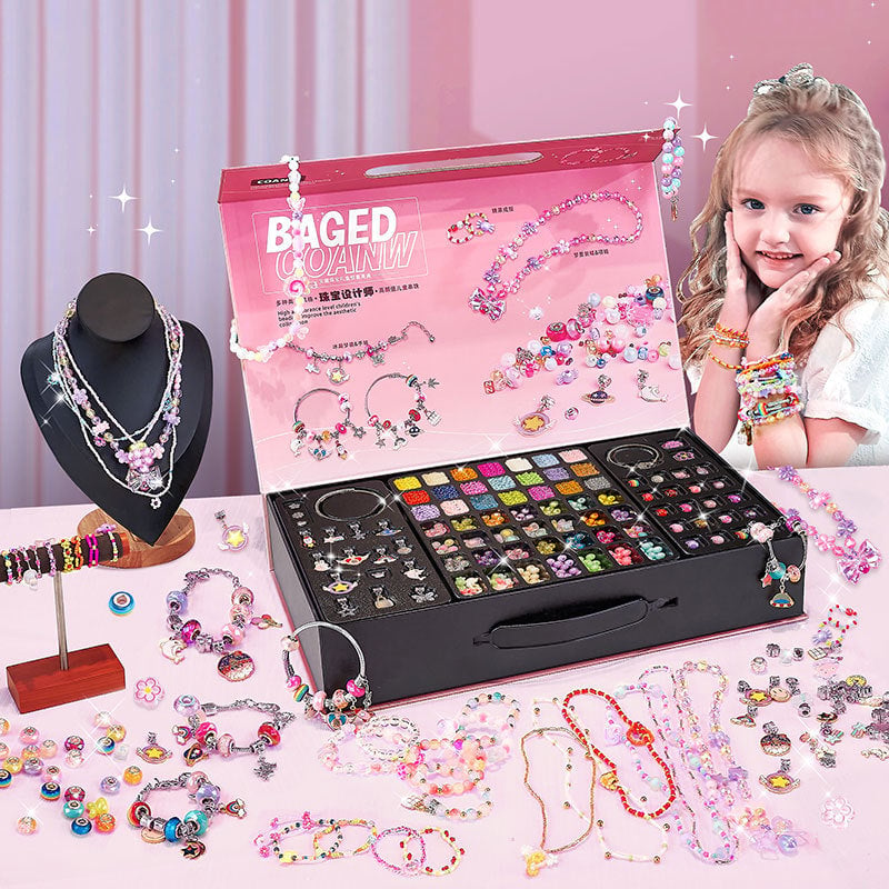 💫 60% OFF NOW! 🎁 Charm Bracelet Making Kit - Includes Beads & Tools, Creative Fun for Kids/Adults, Perfect Gift Idea 👧📦