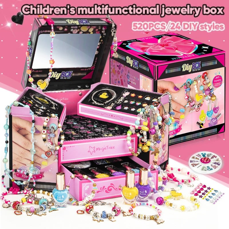 💫 60% OFF NOW! 🎁 Charm Bracelet Making Kit - Includes Beads & Tools, Creative Fun for Kids/Adults, Perfect Gift Idea 👧📦