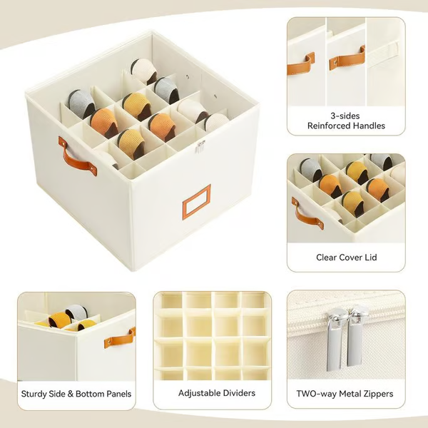 👟 Fabric Shoe Organizer Storage Box – Foldable, Large Capacity, Dustproof & Breathable for Closet & Bedroom