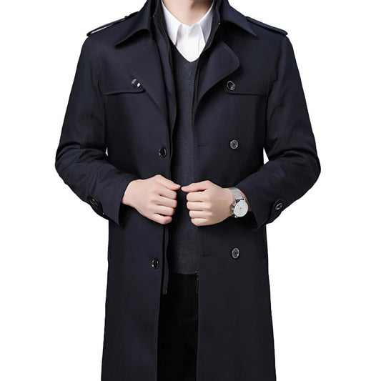 ⏰Limited Time Offer🔥|Men's Classic Mid-Length Double-Layer Coat