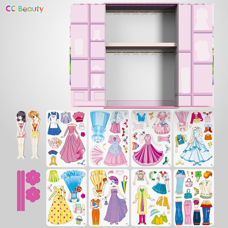 Dress Up Instantly! No-Screen Magnetic Princess Doll Set