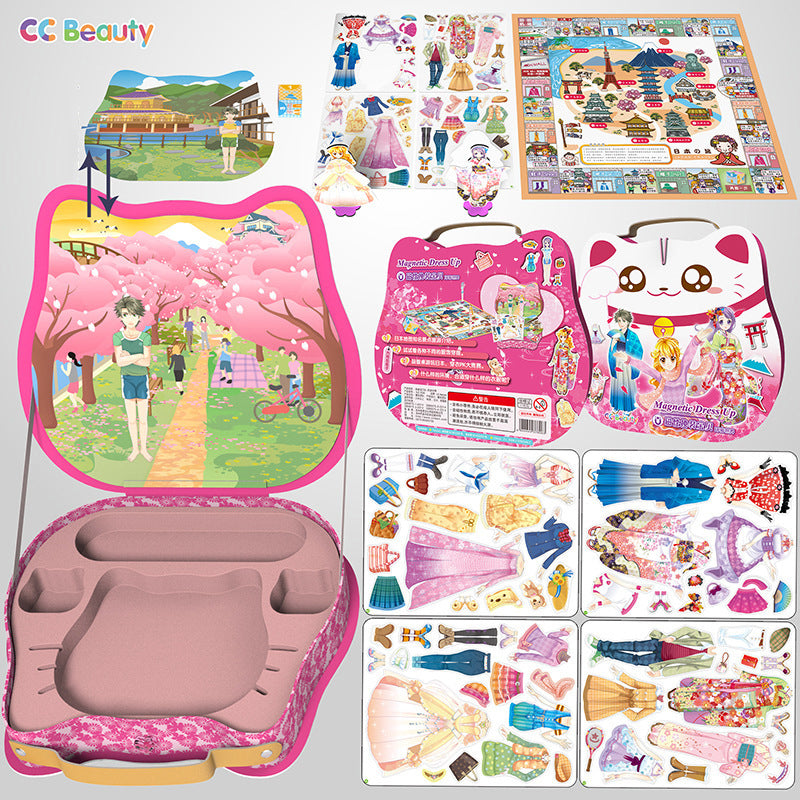 Dress Up Instantly! No-Screen Magnetic Princess Doll Set