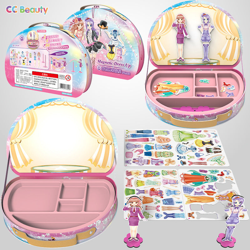 Dress Up Instantly! No-Screen Magnetic Princess Doll Set