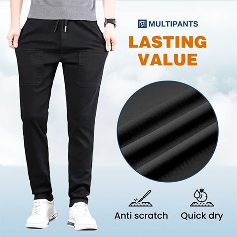 Stretch Fabric, Multi-Pocket & Water-Repellent & Breathable