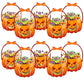 20-Pack Pumpkin Halloween Treat Bags – Resealable Clear Party Favour Bags with Handles