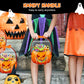20-Pack Pumpkin Halloween Treat Bags – Resealable Clear Party Favour Bags with Handles