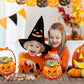 20-Pack Pumpkin Halloween Treat Bags – Resealable Clear Party Favour Bags with Handles