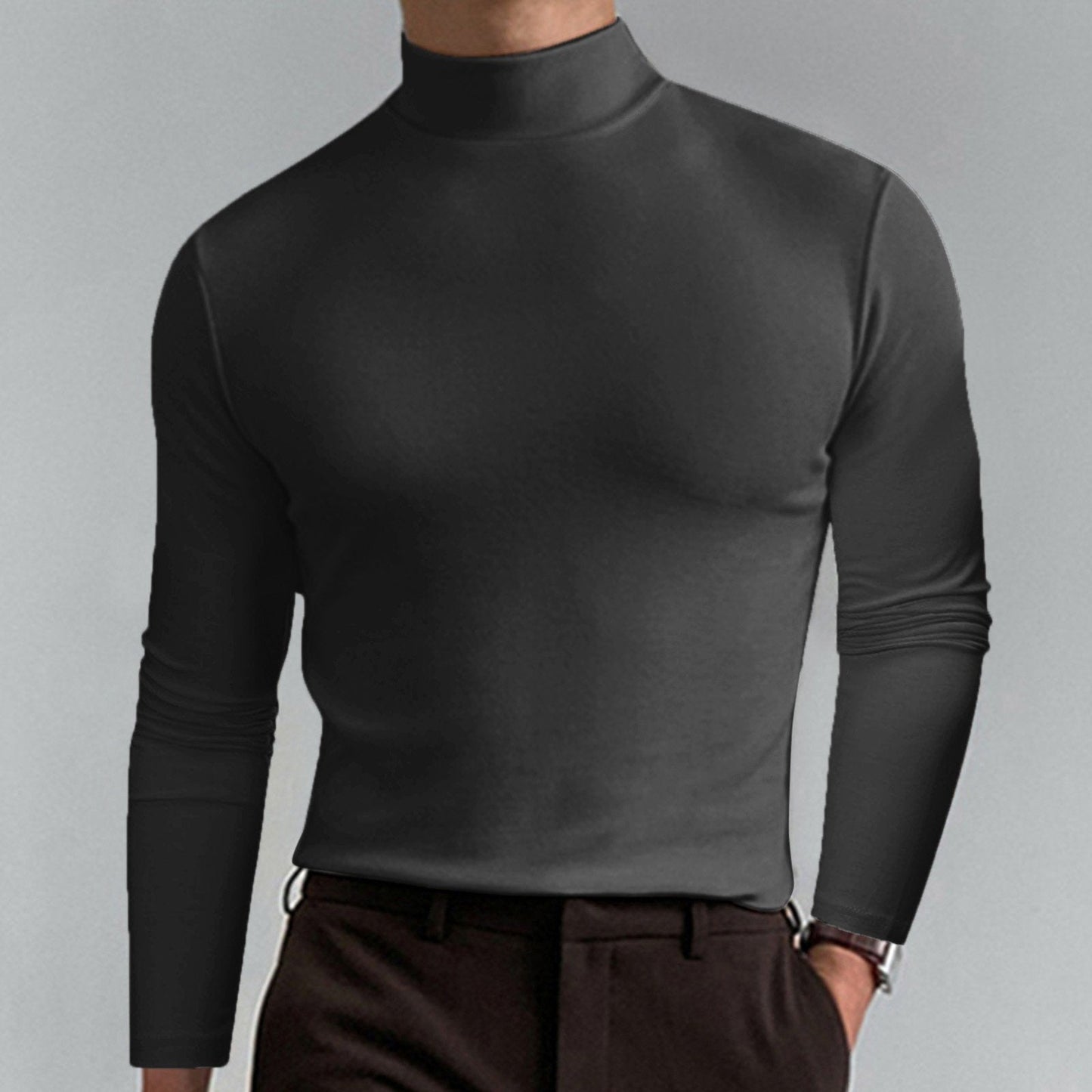 ✨🔥Limited-time 40% off✨🔥|Ultimate Comfort Men's High Neck T-Shirt – Stretch, Breathable, Slim Fit for Gym & Everyday Wear!