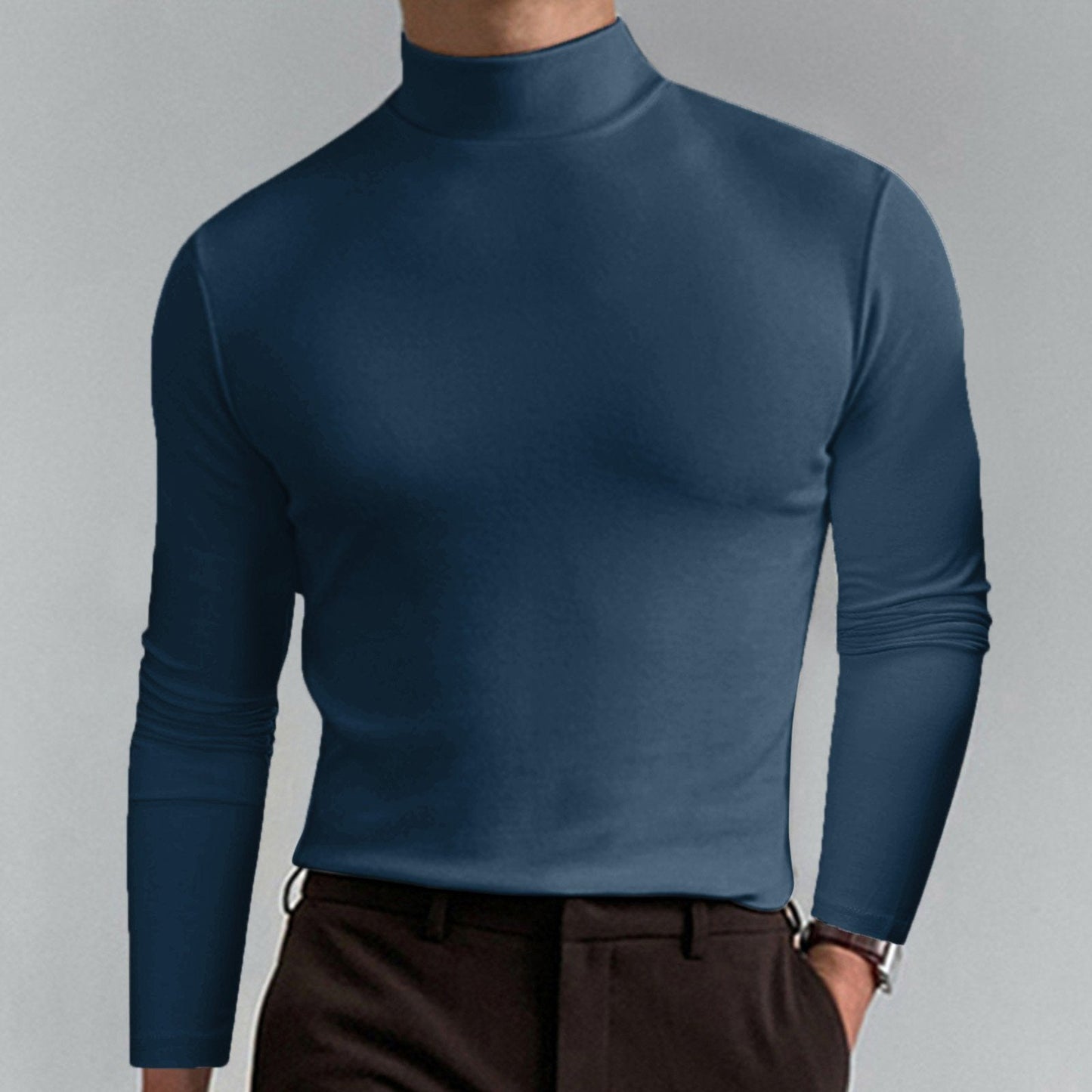 ✨🔥Limited-time 40% off✨🔥|Ultimate Comfort Men's High Neck T-Shirt – Stretch, Breathable, Slim Fit for Gym & Everyday Wear!