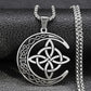 🌙HOT SALE! 🔥 Celtic Moon Pendant Necklace - Stainless Steel & Adjustable Chain, Perfect Unisex Gift for Any Occasion ✨