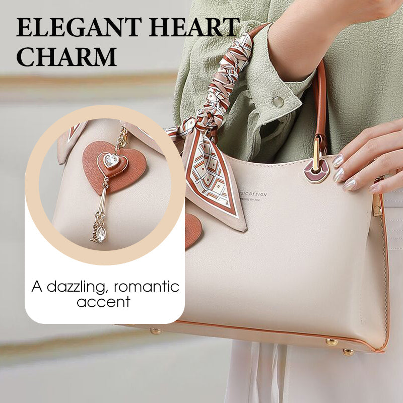 🔥Elegant Women's Tote Bag With Shining Heart Charm