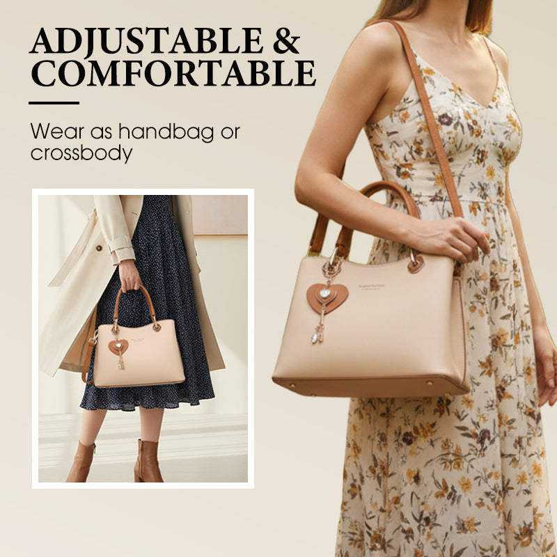 🔥Elegant Women's Tote Bag With Shining Heart Charm
