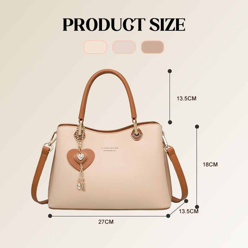 🔥Elegant Women's Tote Bag With Shining Heart Charm