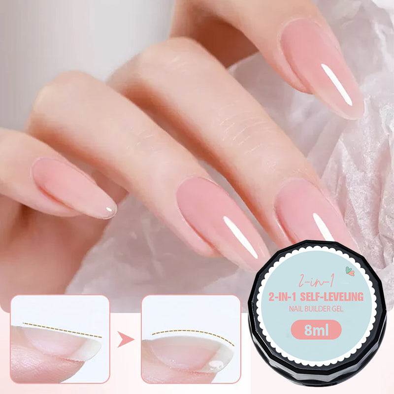 💅 BUY MORE GET MORE FREE! ✨ 2-in-1 Self-Leveling Nail Builder Gel - Base & Top Coat with 15s Quick Cure for Salon-Quality Manicure at Home 🌟🌀