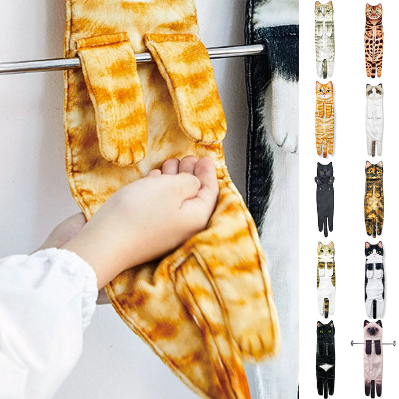 🎁Christmas Gift idea 60% OFF🎄🎅✨😺Cute Cat Hand Towel🐾