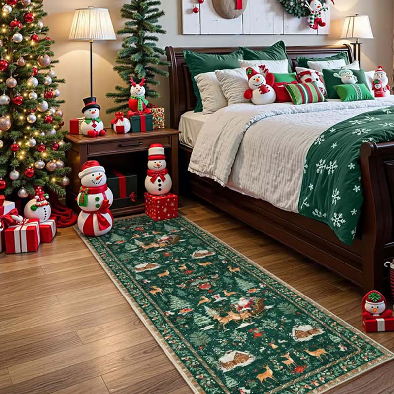 Cozy Up Bare Floors Instantly! Soft Non-Slip Christmas Runner Rug